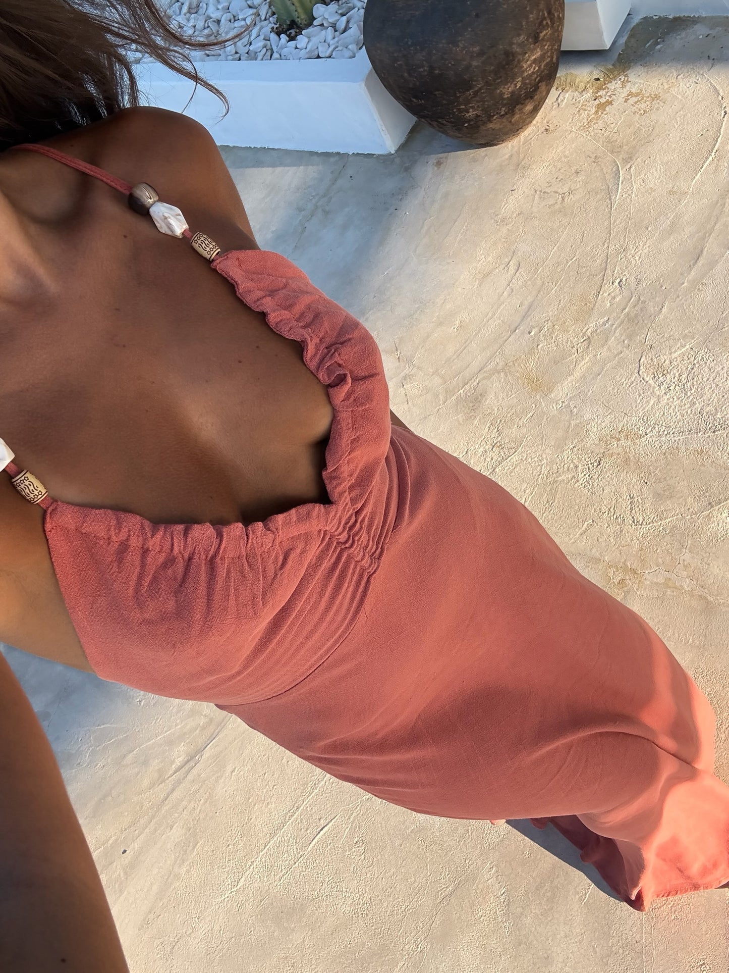 Sicily Dress in Terracota
