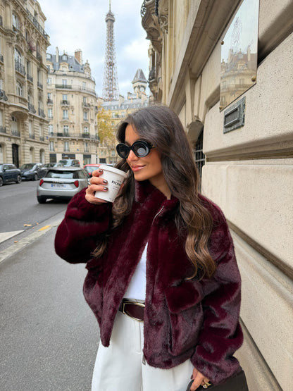Burgundy Fur Jacket - Limited Edition