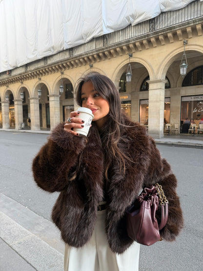 Camille Fur Jacket in Brown - Shipping 01/12 to 05/12