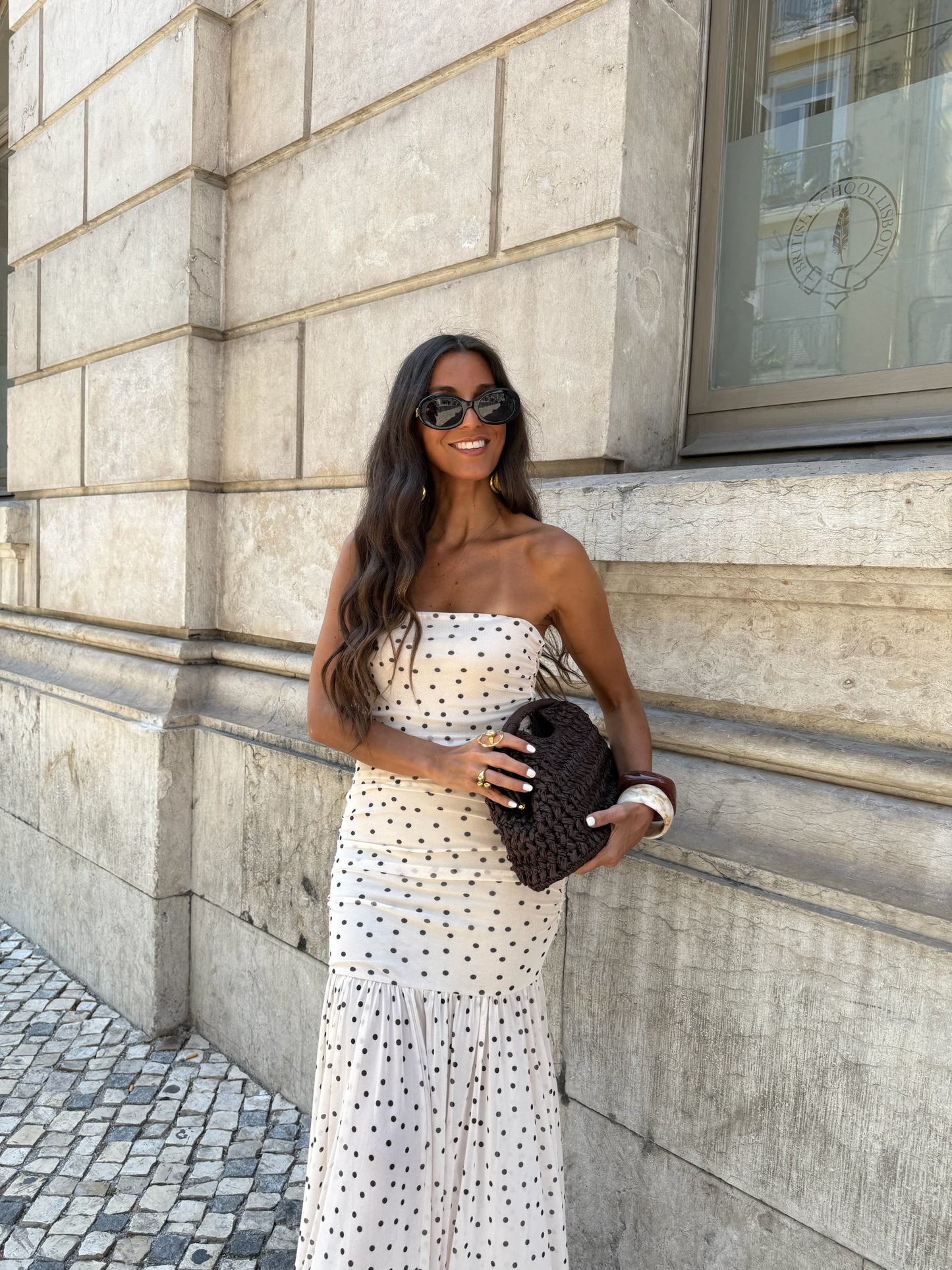 Polka Dot Dress in White