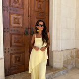 Butter Yellow Satin Set