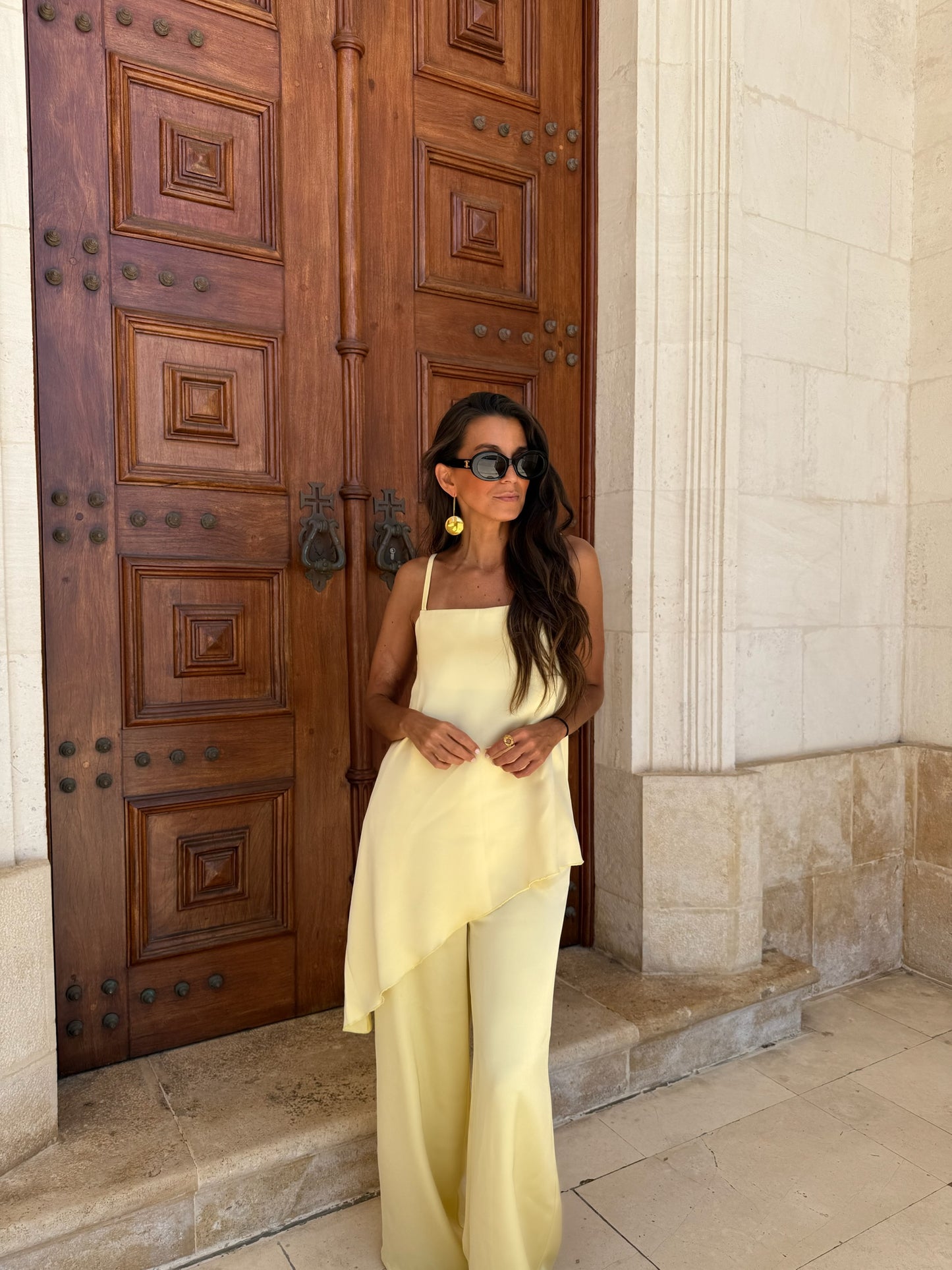 Butter Yellow Satin Set