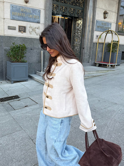 Charlotte Military Jacket in Beige