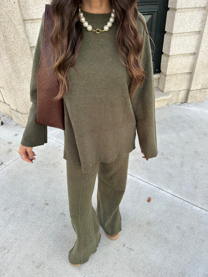 Khaki Knit Set