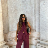 Eva Vest in Burgundy