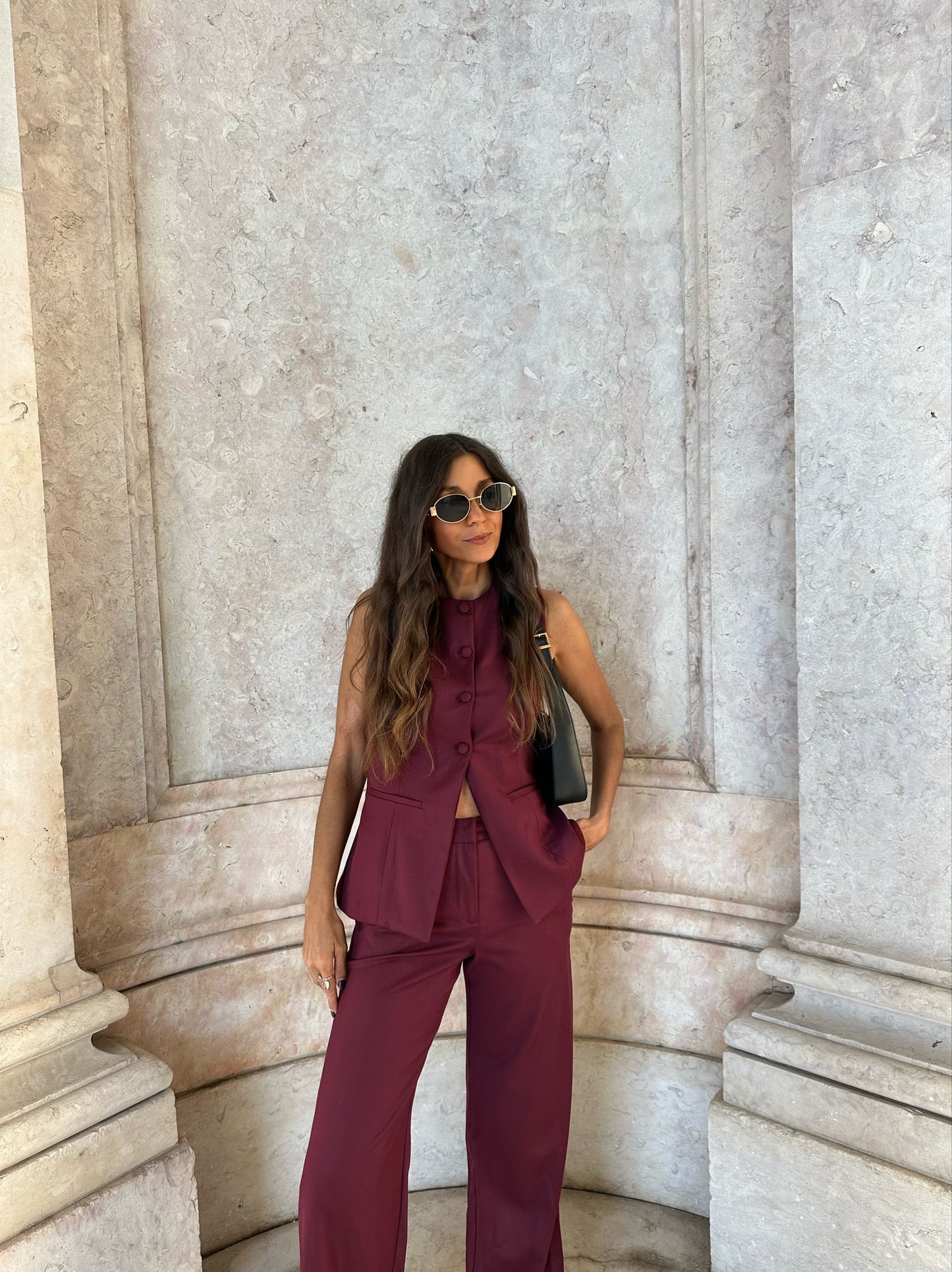 Eva Vest in Burgundy