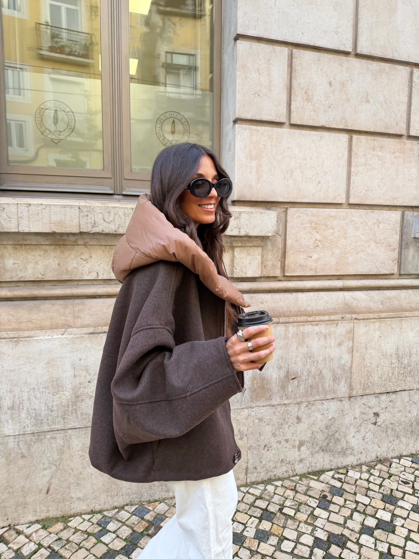 Elise Jacket in Brown and Caramel