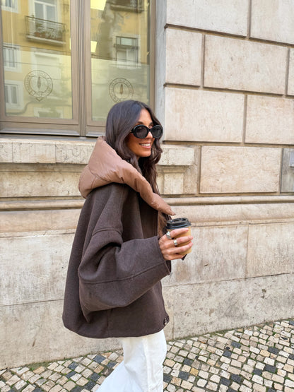 Elise Jacket in Brown and Caramel