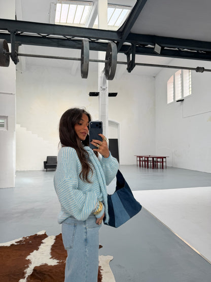 Jennifer Light Blue Cardigan With Sacrf