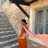 Joanna Dress In Orange - Shipping/Envio 17/07 to 24/07