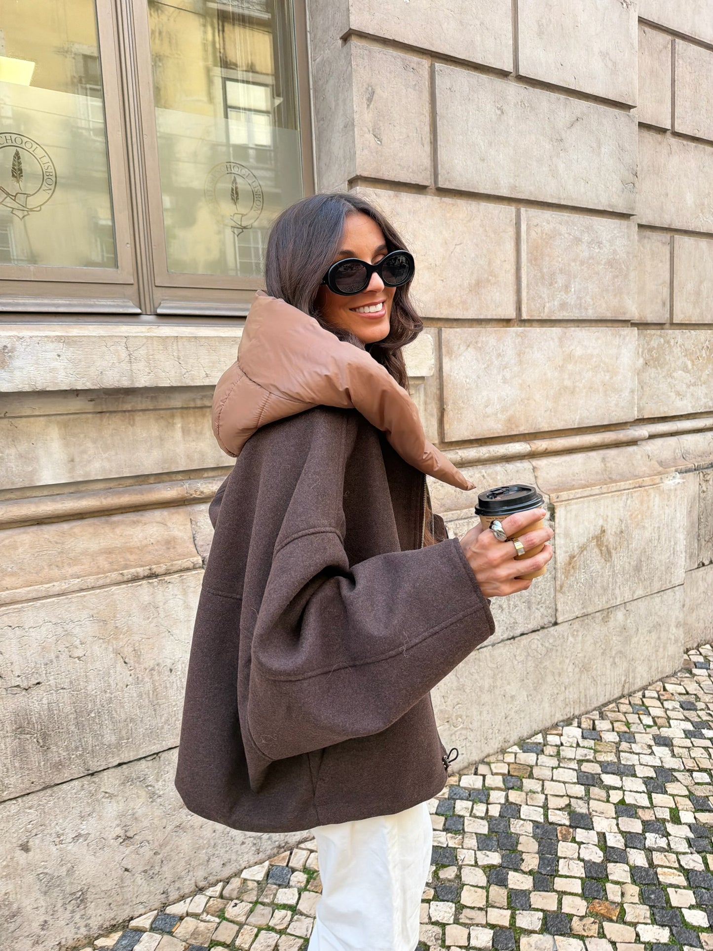 Elise Jacket in Brown and Caramel