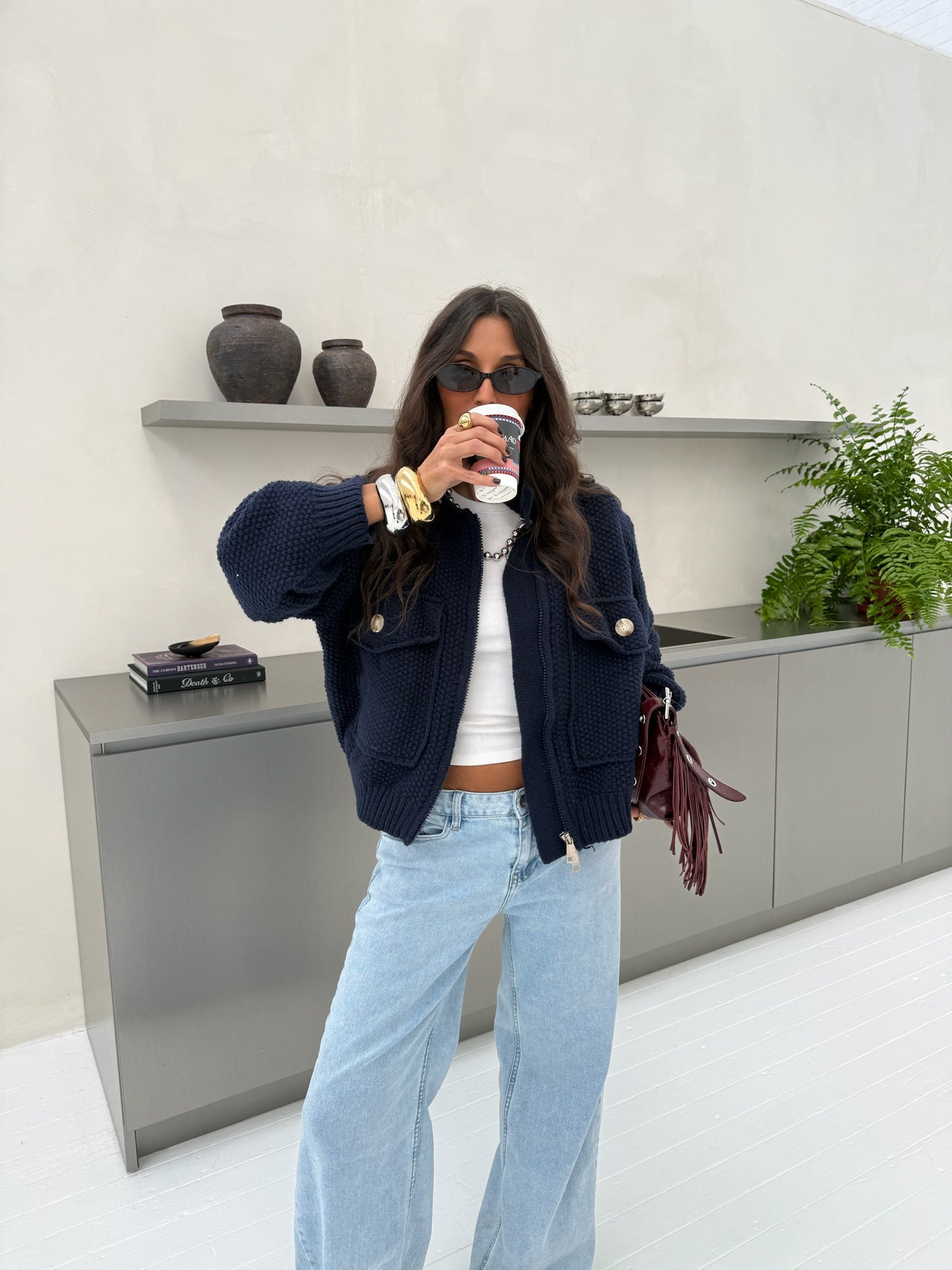 Lisbon Jacket in Navy Blue - Shipping 15/12 to 19/12