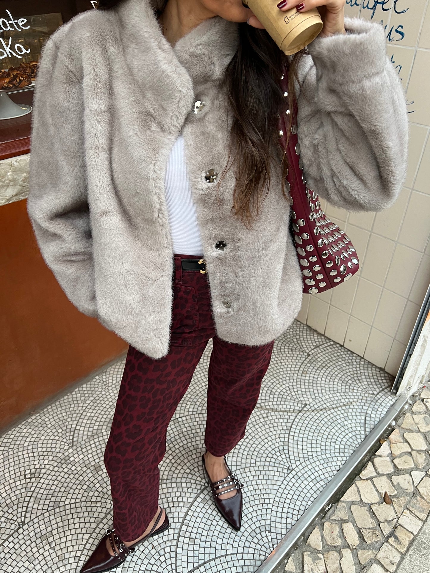 Fur Jacket in Grey