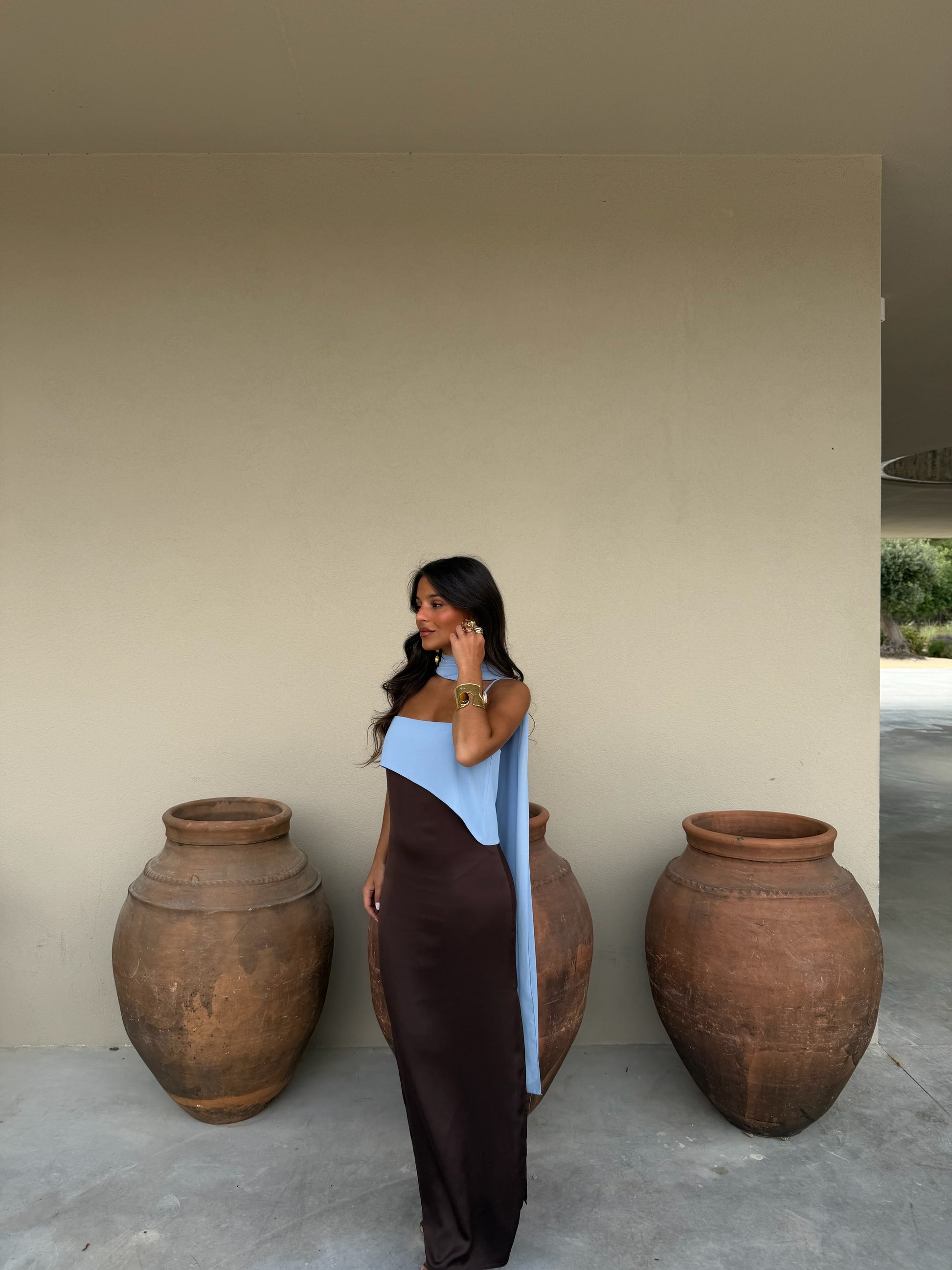 Joanna Dress In Brown and Blue - Shipping/Envio 22/06 to 26/06 MART Collection Joanna Dress In Brown and Blue - Shipping/Envio 22/06 to 26/06 MART Collection