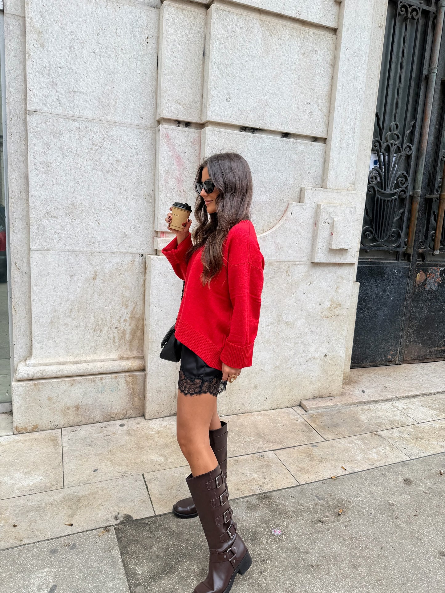 Soft Touch Knit Sweater in Red