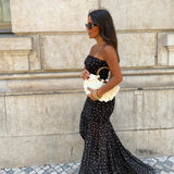 Vestido de lunares en negro