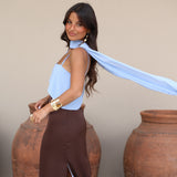 Joanna Dress In Brown and Blue - Shipping/Envio 22/06 to 26/06