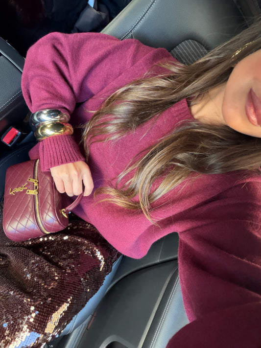 Soft Touch Knit Sweater in Burgundy