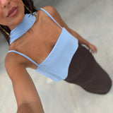Joanna Dress In Brown and Blue - Shipping/Envio 22/06 to 26/06