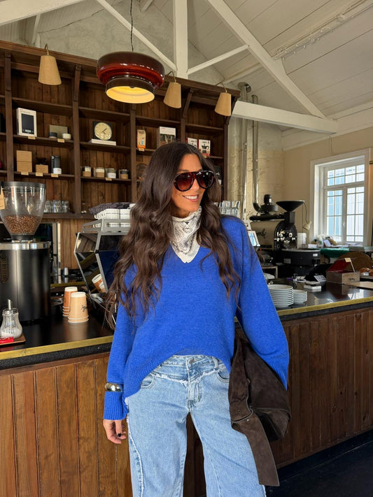 Soft Touch Knit Sweater in Royal Blue