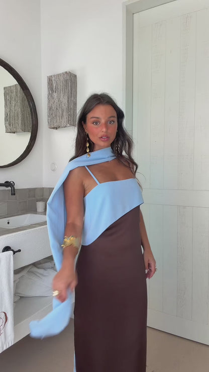 Joanna Dress In Brown and Blue - Shipping/Envio 22/06 to 26/06